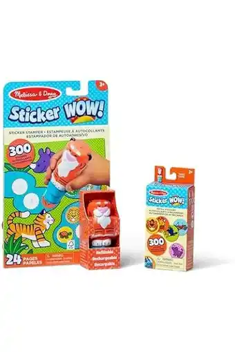 Amazon Melissa & Doug Sticker WOW! - Tijgerbundel: stickerstamper en activiteitenblok van 24 pagina’s, 600 stickers, fidget toy om t aanbieding