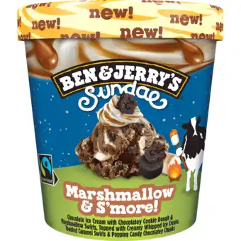 Jumbo Ben & Jerry's Sundae Marshmallow & S'more! 427ML aanbieding