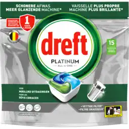 Jumbo Dreft Platinum Green Vaatwastabletten 15 Stuks aanbieding