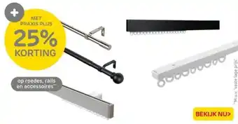 Praxis op roedes, rails en accessoires aanbieding