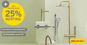 Praxis op kranen en douchesets aanbieding