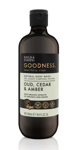 De Online Drogist Baylis & Harding Goodness Douchegel Oudh, Ceder & Amber 500ML aanbieding