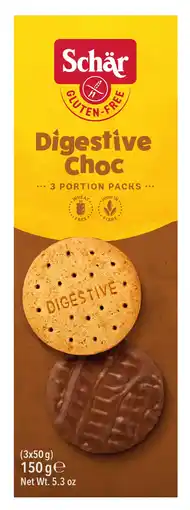 De Online Drogist Schar Digestive Melkchocolade Koekjes Glutenvrij 150GR aanbieding