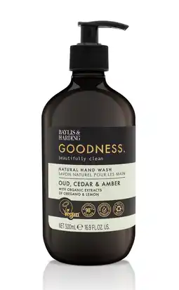 De Online Drogist Baylis & Harding Goodness Handzeep Oudh, Ceder & Amber 500ML aanbieding