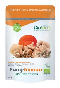 De Online Drogist Biotona Fung-Immun 100% Raw Powder 150GR aanbieding