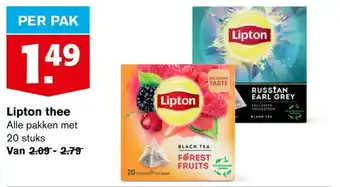 Hoogvliet Lipton thee per pak aanbieding