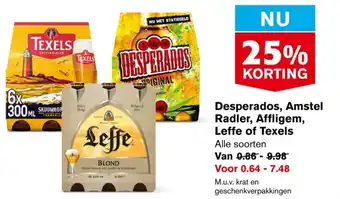 Hoogvliet Desperados amstel radler affligem leffe of texels aanbieding