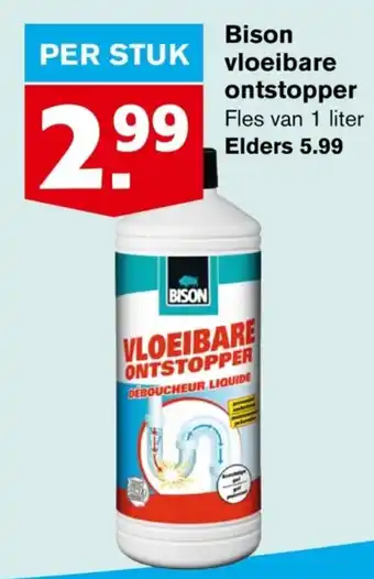 Hoogvliet Bison vloeibare ontstopper per stuk aanbieding