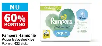 Hoogvliet Pampers harmonie aqua babydoekjes aanbieding