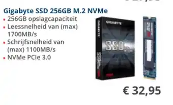 Informatique Gigabyte SSD 256GB M.2 NVMe aanbieding