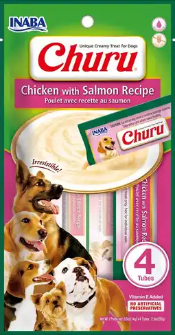 Pets Place Inaba Churu Dog Chicken With Salmon Recipe - Hondensnacks - 4 x 14 g aanbieding