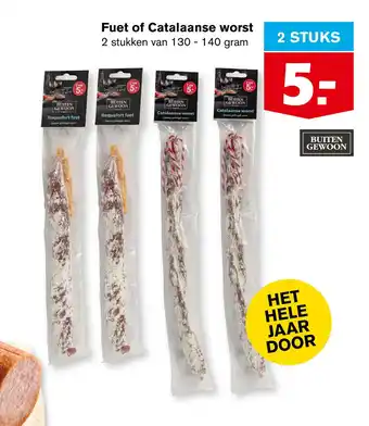 Hoogvliet Fuet of Catalaanse worst 140gram aanbieding