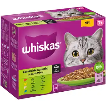 Zooplus 12x85g 7+ Gemengde Selectie in Saus Whiskas Senior Kattenvoer Maaltijdzakjes aanbieding