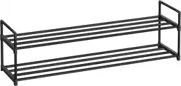 Amazon SONGMICS Schoenenrek met 2 niveaus, metalen schoenenrek, schoenenopberger, schoenenorganiser voor 10-12 paar schoenen, stapel aanbieding