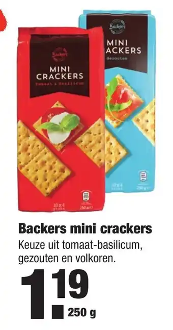 ALDI Backers mini crackers 250 gr aanbieding