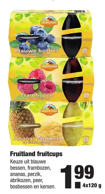 ALDI Fruitland fruitcups 4*120 gr aanbieding