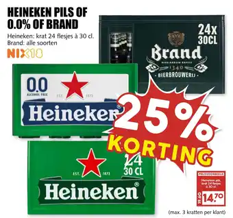 De Boerenschuur Heineken pils of 0.0% of brand aanbieding