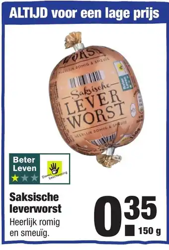 ALDI Saksische leverworst 150g aanbieding