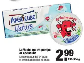 ALDI La Vache qui rit puntjes of Apericube 250-384g aanbieding