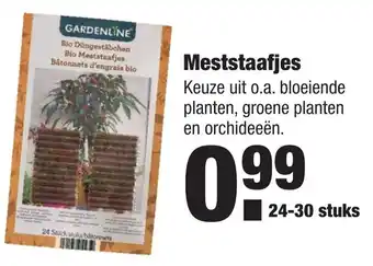 ALDI Gardenline Meststaafjes 24-30st aanbieding