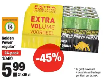 ALDI Golden Power regular 24*250ml aanbieding