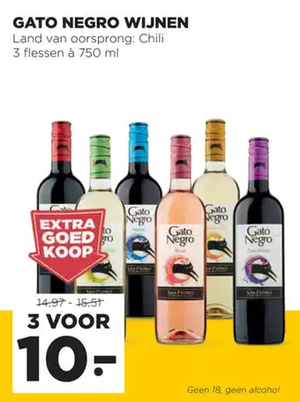 Jumbo Gato Negro Chileense wijn 3*750ml aanbieding