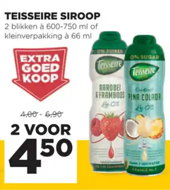 Jumbo Teisseire fruitsiroop 2*600-750ml aanbieding