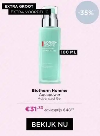 ICI Paris XL Biotherm Homme Aquapower Advanced Gel 100ml aanbieding