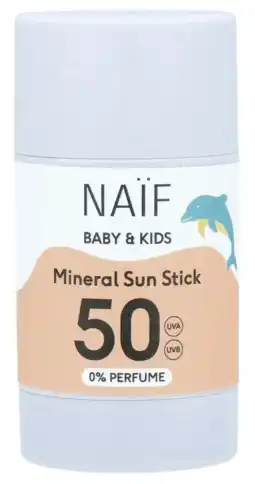 De Online Drogist Naif Baby & Kids SPF50 Mineral Sun Stick 36GR aanbieding