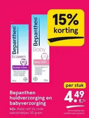 Etos Bepanthen huidverzorging en babyverzorging bijv. Baby zalf bij rode babybilletjes 30 gram aanbieding