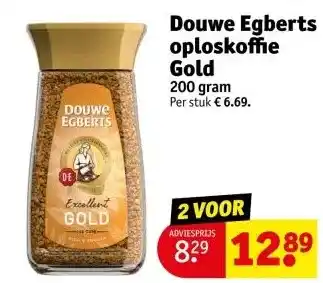 Kruidvat Douwe Egberts oploskoffie Gold 200 gram aanbieding