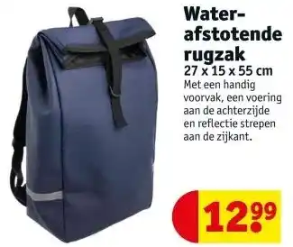 Kruidvat Water- afstotende rugzak 27 x 15 x 55 cm aanbieding