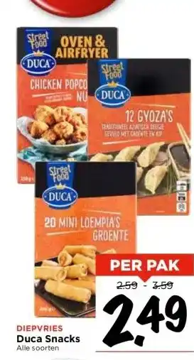 Vomar Voordeelmarkt DIEPVRIES Duca Snacks aanbieding