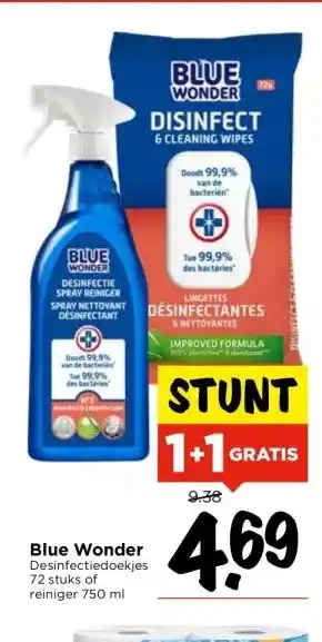 Vomar Voordeelmarkt Blue Wonder Desinfectiedoekjes aanbieding