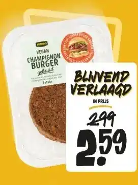 Jumbo VEGAN CHAMPIGNON BURGER gebruid aanbieding