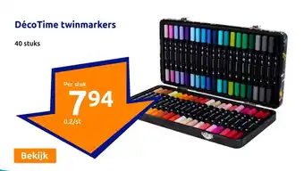 Action Decotime twinmarkers per stuk aanbieding