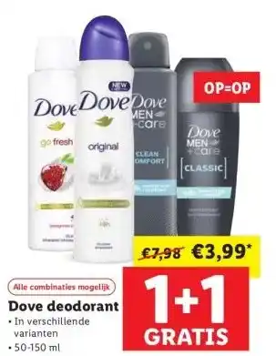 Lidl Dove deodorant aanbieding