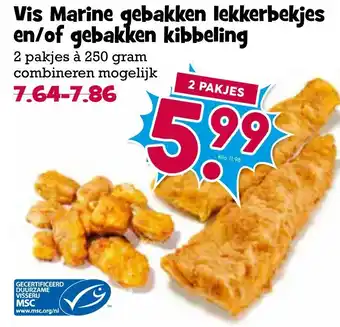 Boon`s Markt Vis Marine gebakken lekkerbekjes en/of gebakken kibbeling aanbieding