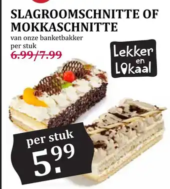 Boon`s Markt SLAGROOMSCHNITTE OF MOKKASCHNITTE aanbieding