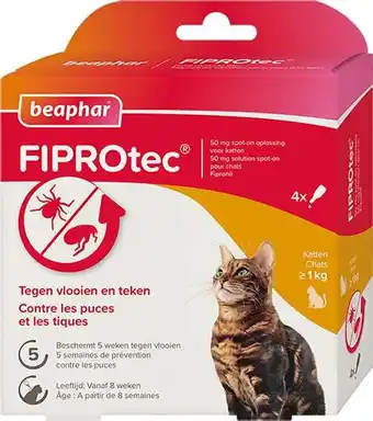 Intratuin Beaphar vlooiendruppels Fiprotec kat 1 kg 4 stuks aanbieding