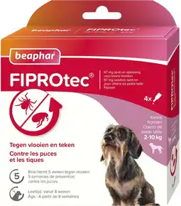 Intratuin Beaphar vlooiendruppels Fiprotec hond 2-10 kg 4 stuks aanbieding