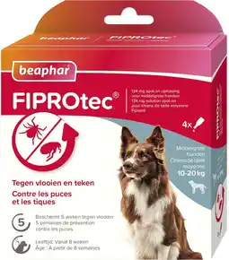 Intratuin Beaphar teken- en vlooiendruppels Fiprotec hond 10-20 kg 4 stuks aanbieding