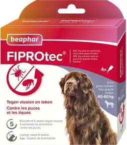Intratuin Beaphar teken- en vlooiendruppels Fiprotec hond 40-60 kg 4 stuks aanbieding