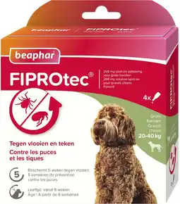 Intratuin Beaphar vlooiendruppels Fiprotec hond 20-40 kg 4 stuks aanbieding