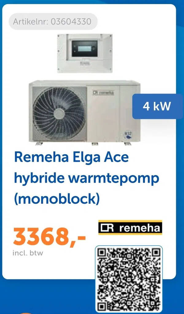 Remeha Elga Ace hybride warmtepomp aanbieding bij Warmteservice