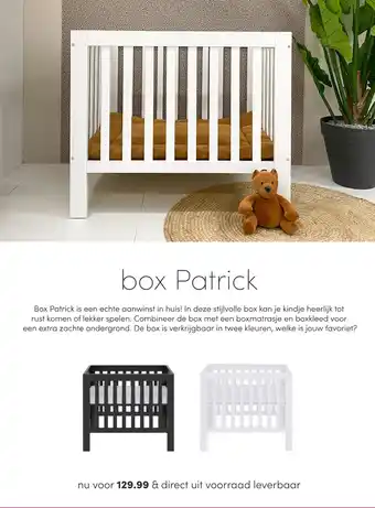 Baby & Tiener Box Patrick aanbieding