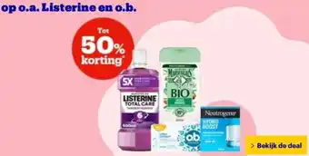 Bol.com op o.a. Listerine en o.b. aanbieding
