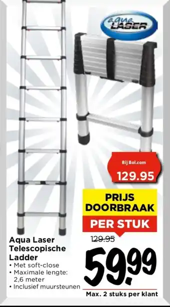 Vomar Voordeelmarkt Aqua Laser Telescopische Ladder aanbieding