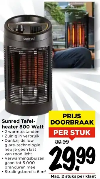 Vomar Voordeelmarkt Sunred Tafel Heater 800 Watt aanbieding