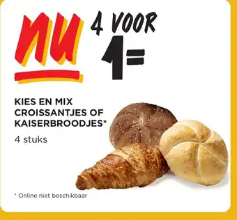 Jumbo KIES EN MIX CROISSANTJES OF KAISERBROODJES 4 stuks aanbieding